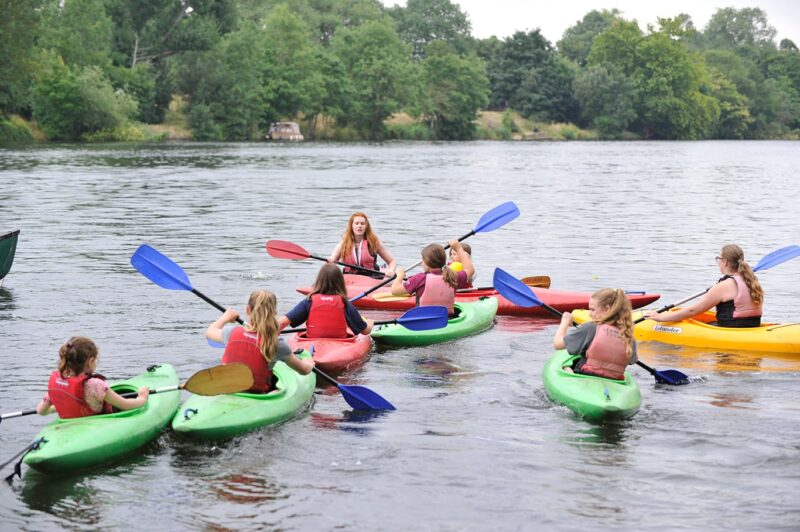 Kayaking course for kids at the Lensbury Watersports Centre